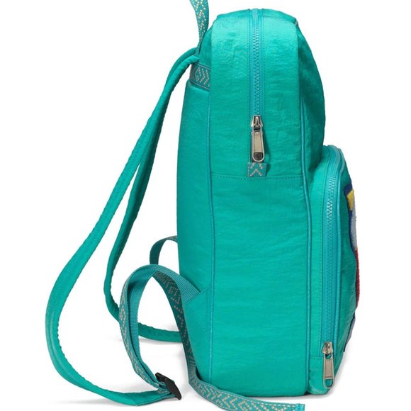 Gucci Medium 80s Logo Patch Backpack in Blue main image 4